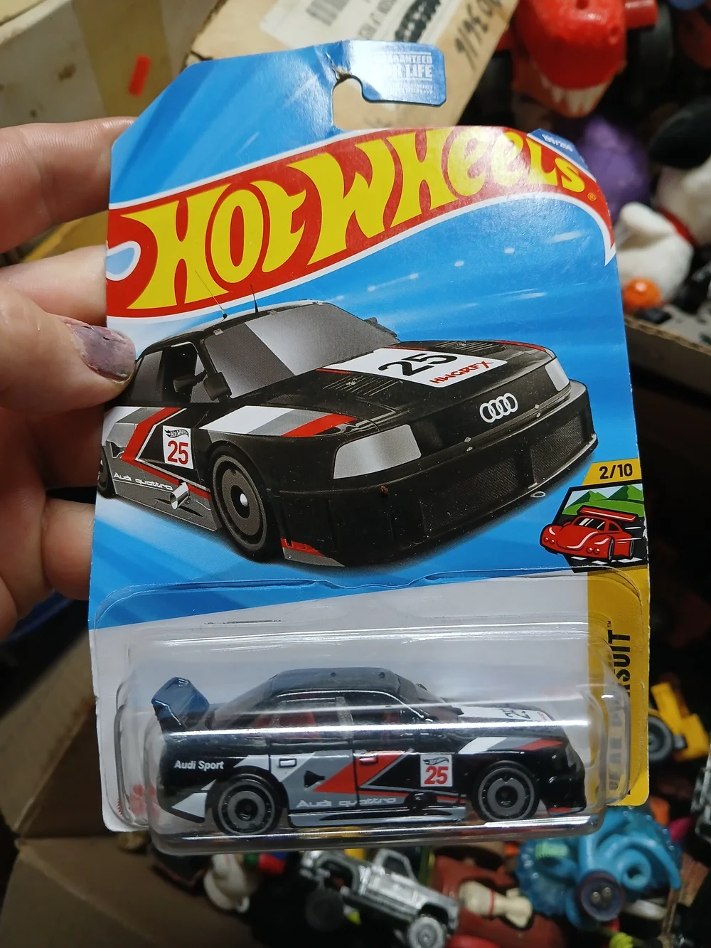 1:64 scale die-cast Hot Wheels Audi 90 Quattro from the Peak Pursuit sub-series.